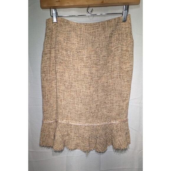 Anne Klein Women's Tweed Pencil Skirt Sz 4 Beige Cream Career Neutral Elevated - Picture 4 of 6